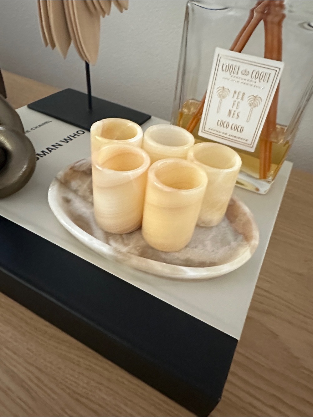 Onyx tequila shots, handcrafted by artisans in Mexico.